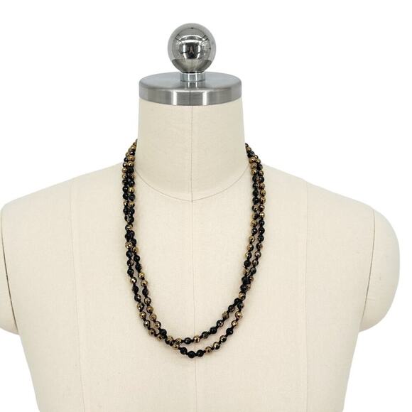 CHAN LUU Semi-Precious Necklace or Wrap Bracelet in Black & Gold - Picture 3 of 9